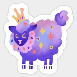 Purple Galaxy Princess Sheep in Digital Sticker